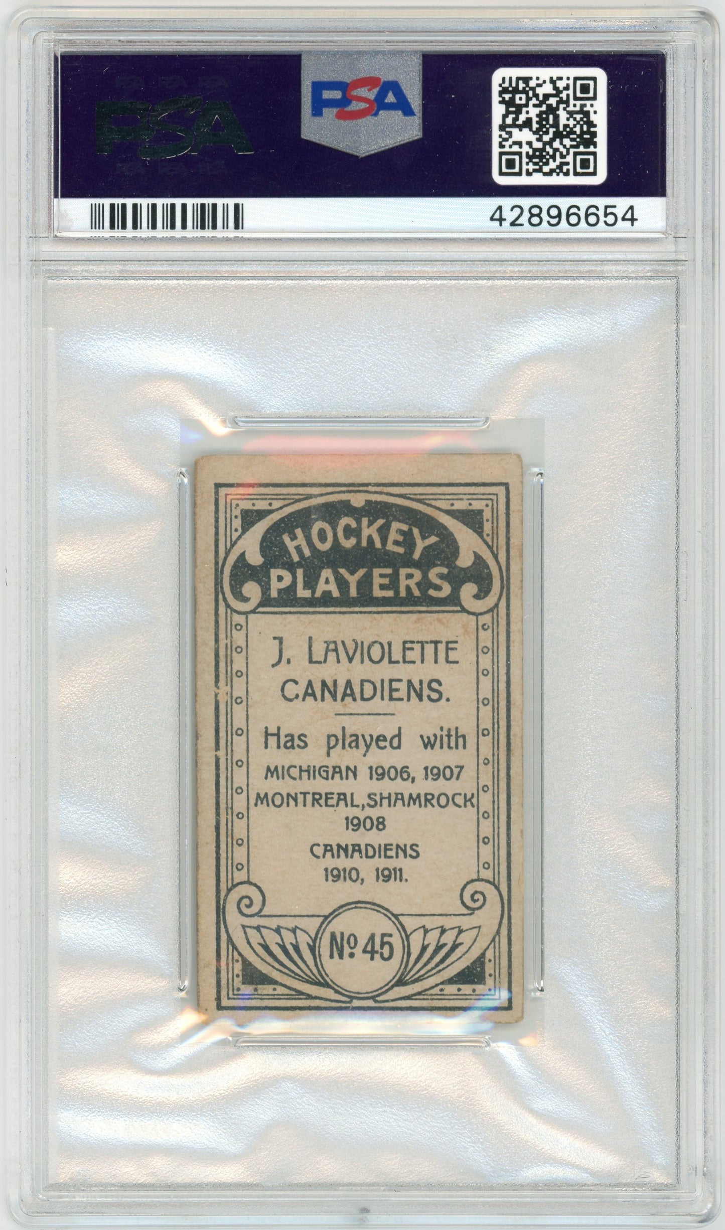1911 C55 #45 Jack Laviolette HOF PSA 4