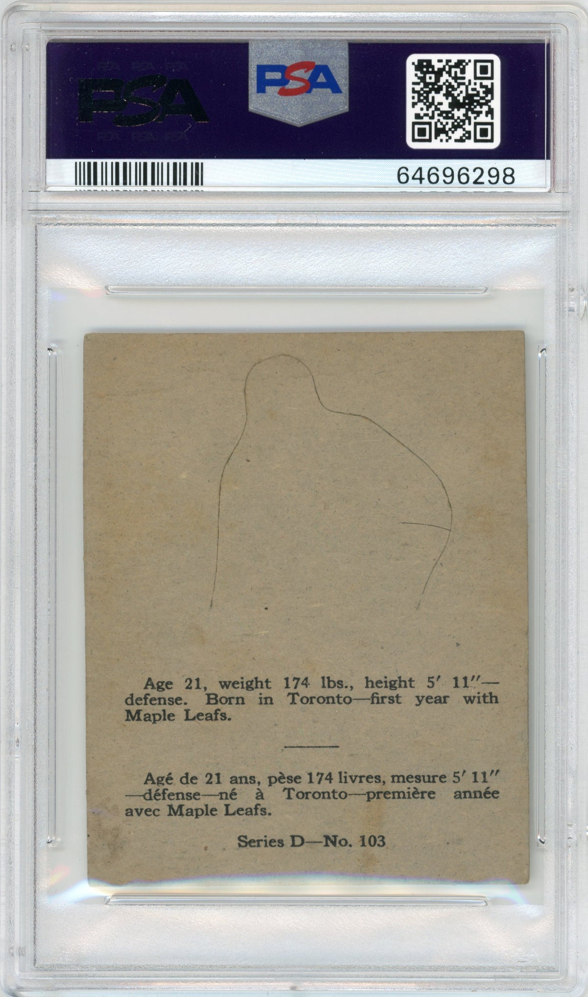1936 V304D O-Pee-Chee #103 Jimmy Fowler PSA 4