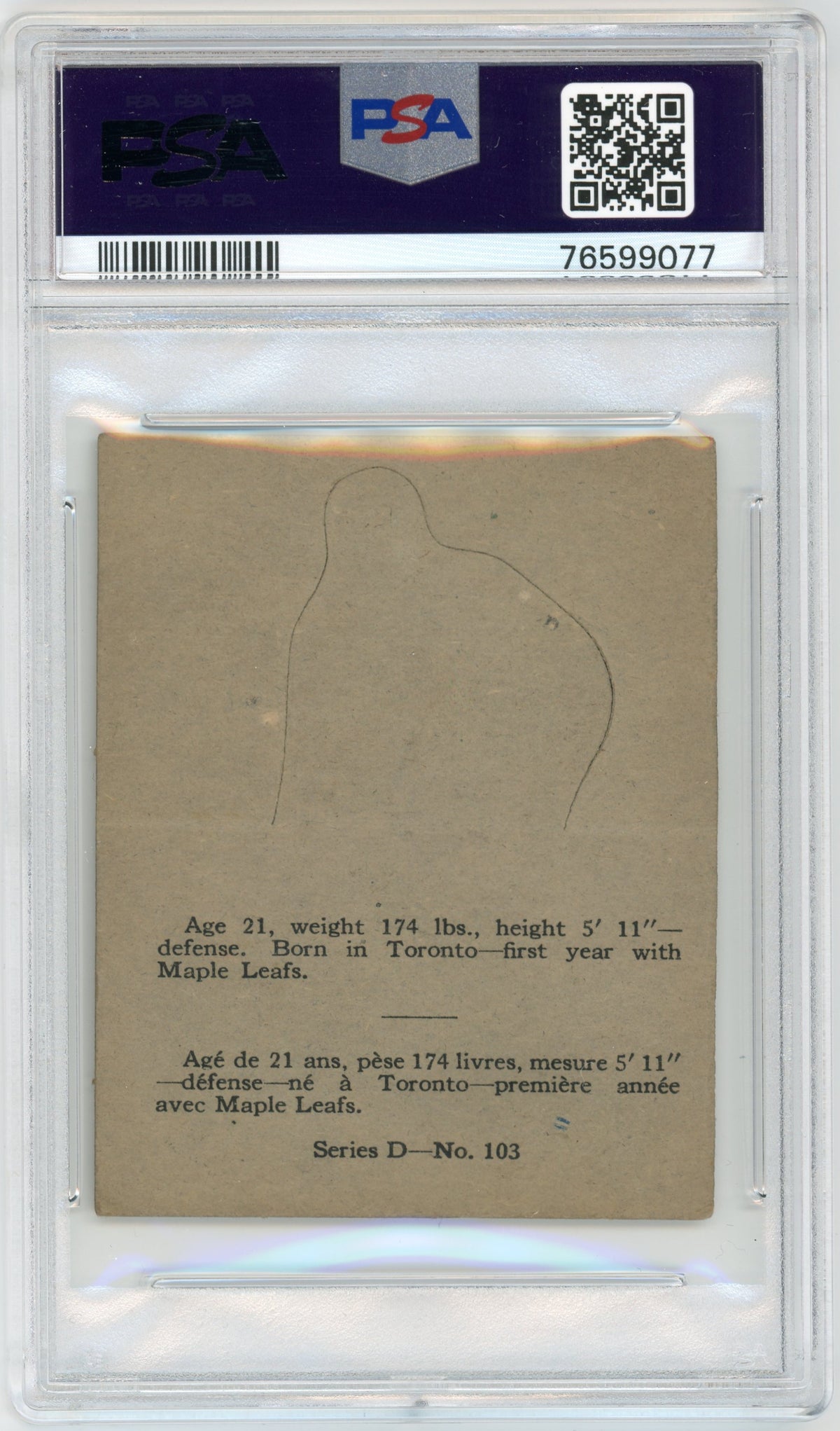 1936 V304D O-Pee-Chee #103 Jimmy Fowler PSA 2