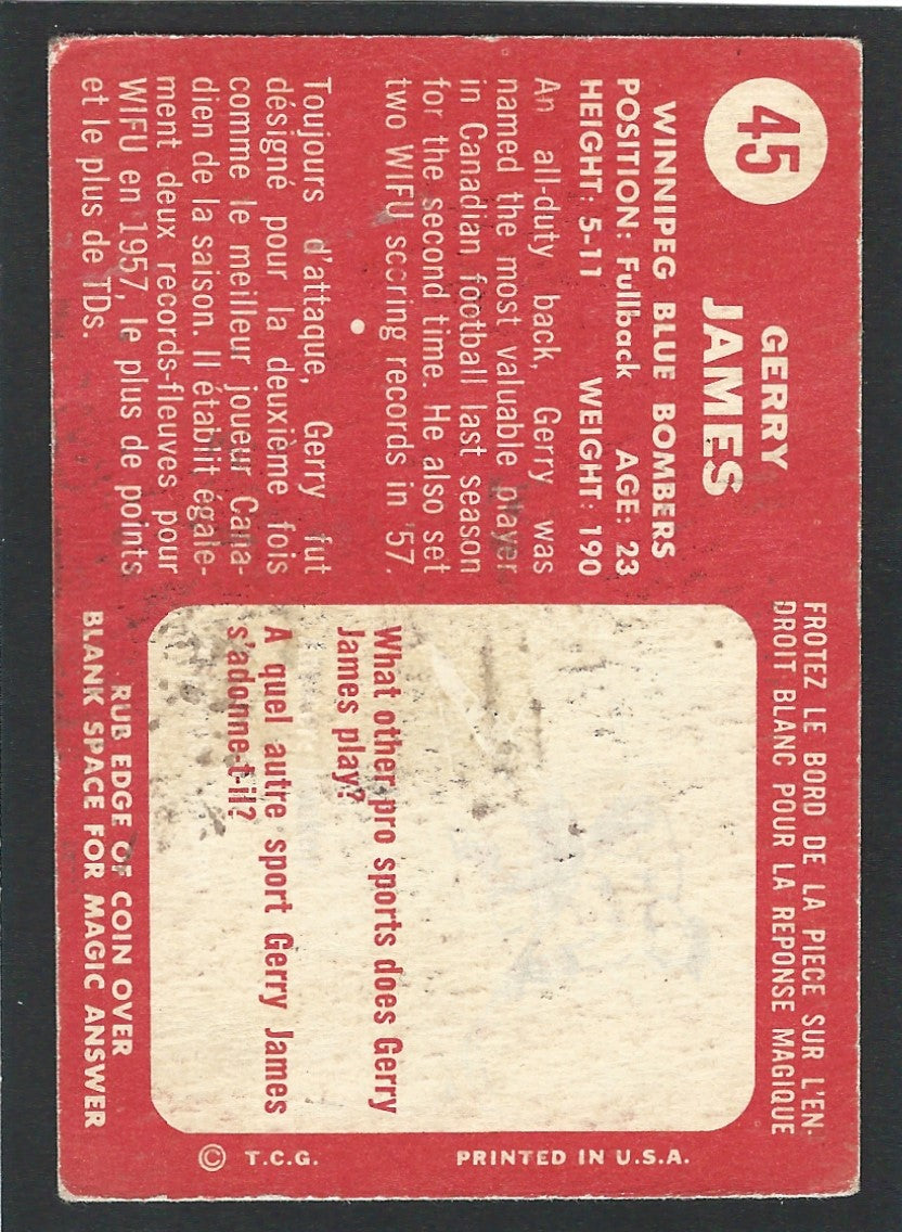 1958 Topps #45 Gerry James