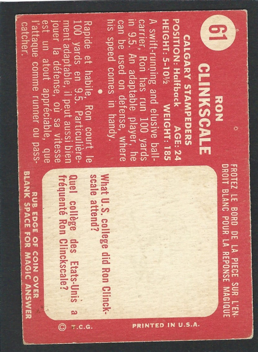 1958 Topps #61 Ron Clinkscale