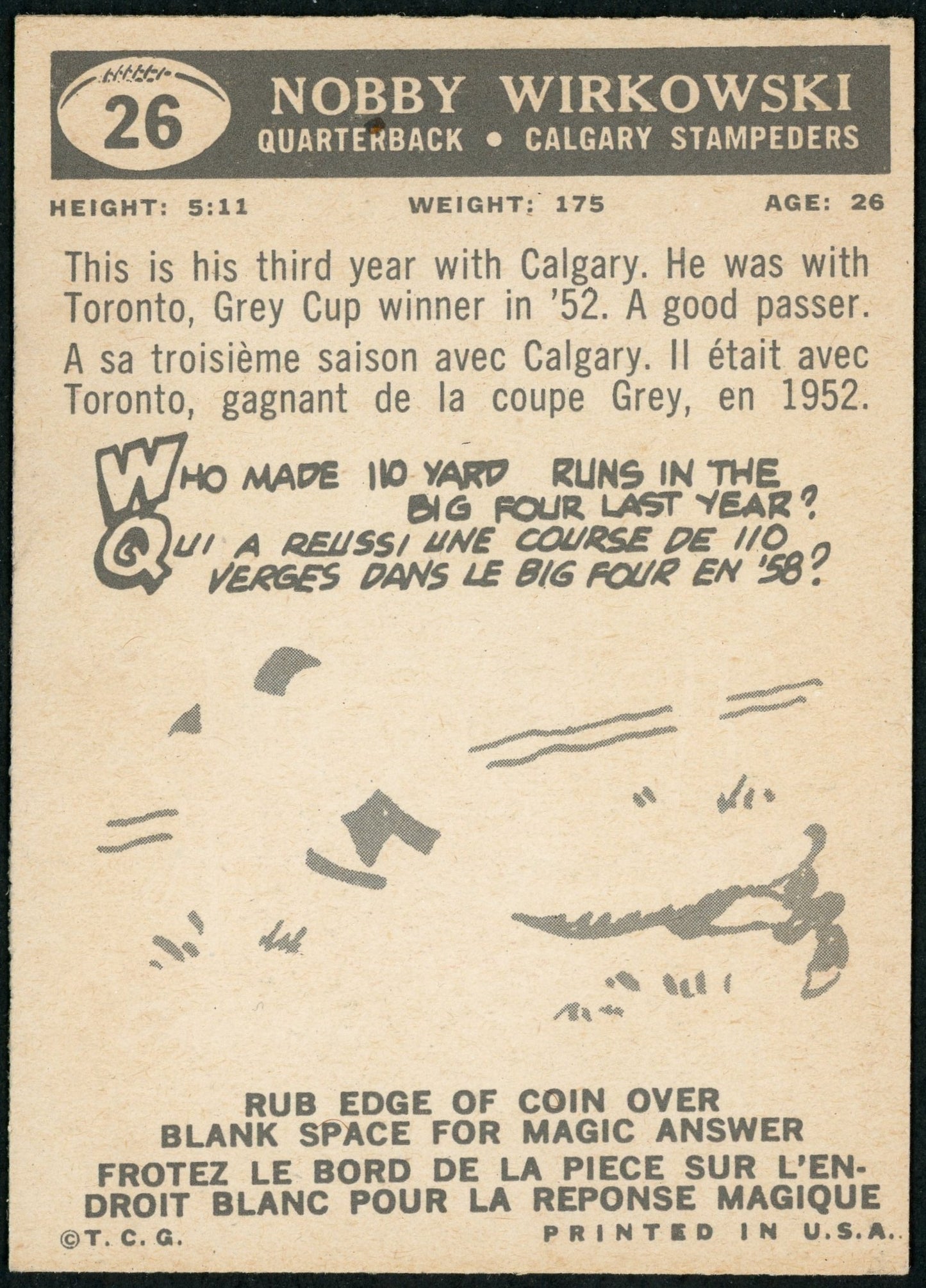 1959 Topps #26 Nobby Wirkowski