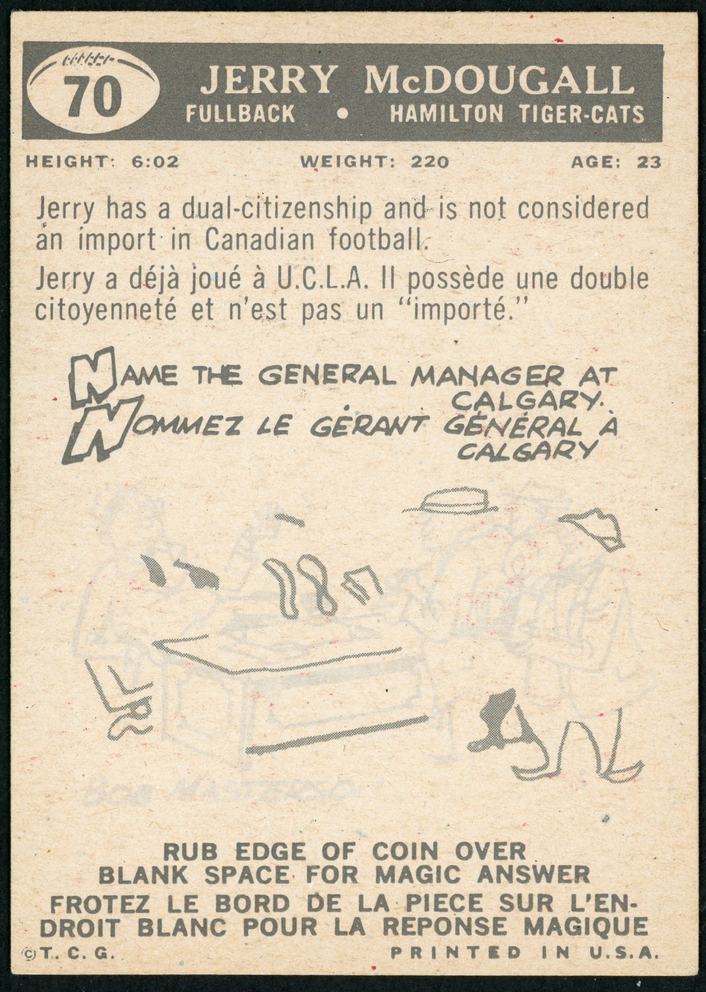 1959 Topps #70 Jerry McDougall