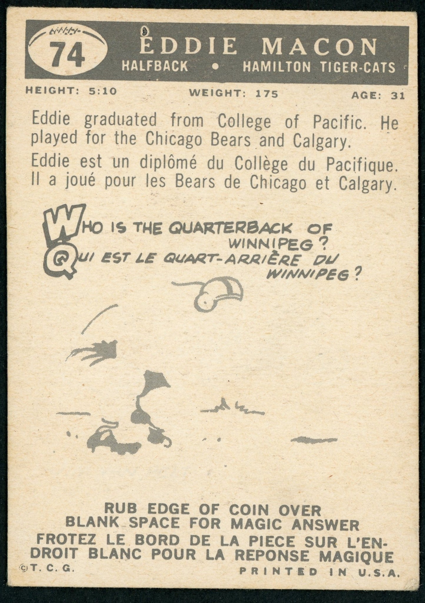 1959 Topps #74 Eddie Macon