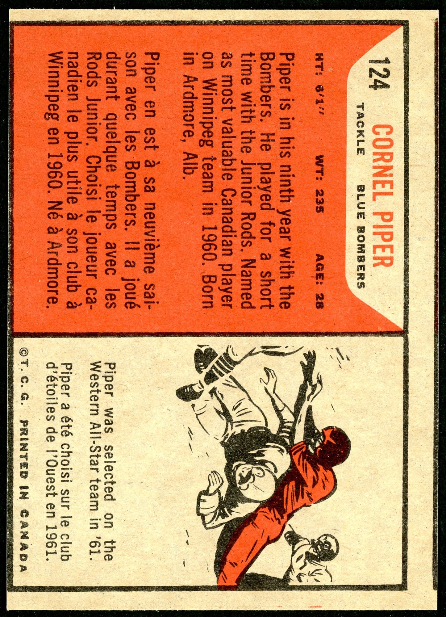 1965 Topps #124 Cornel Piper