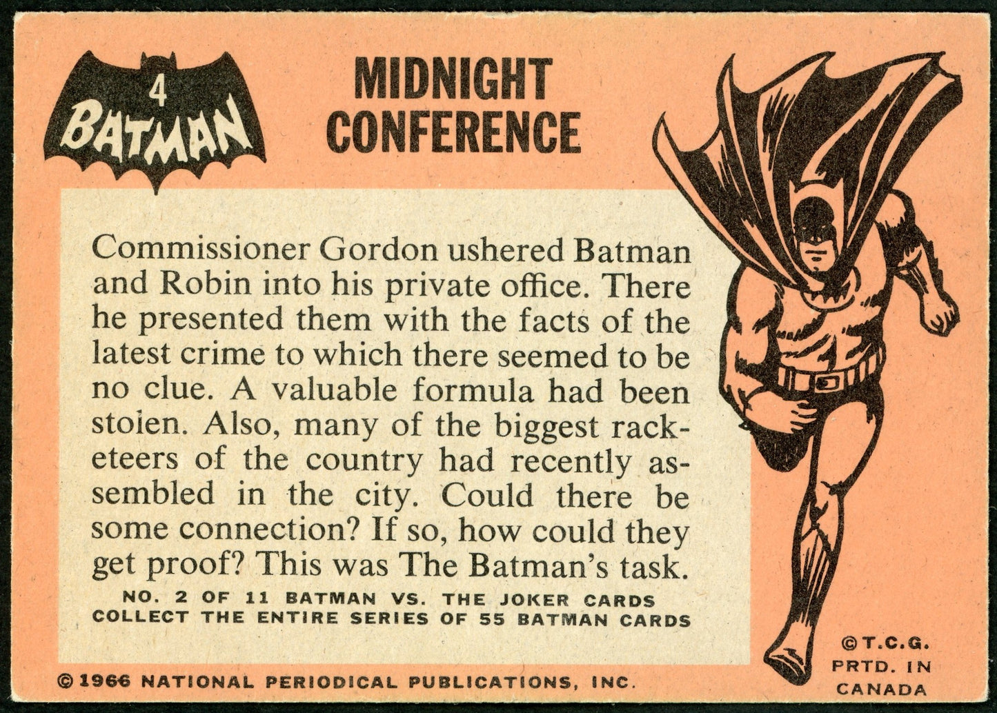 1966 O-Pee-Chee #04 Batman Black Bat "Midnight Conference"