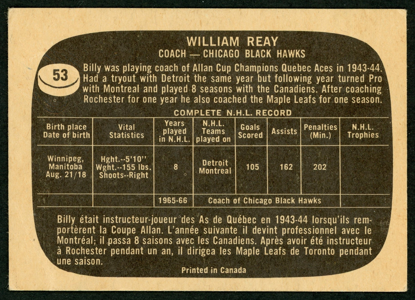 1966 Topps #053 Bill Reay