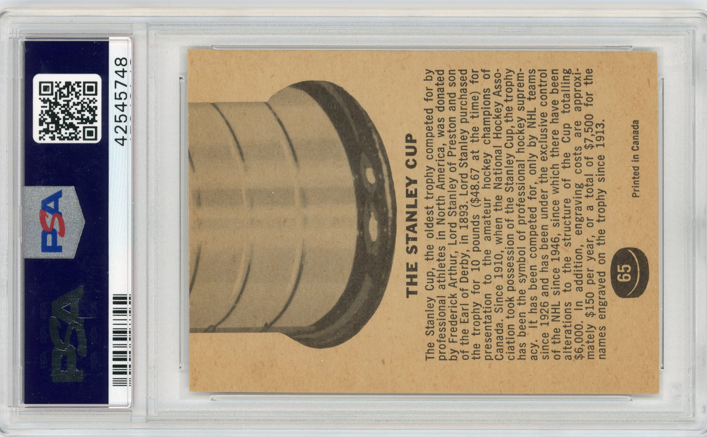1966 Topps #065 Vezina Trophy Hodge/Worsley PSA 6