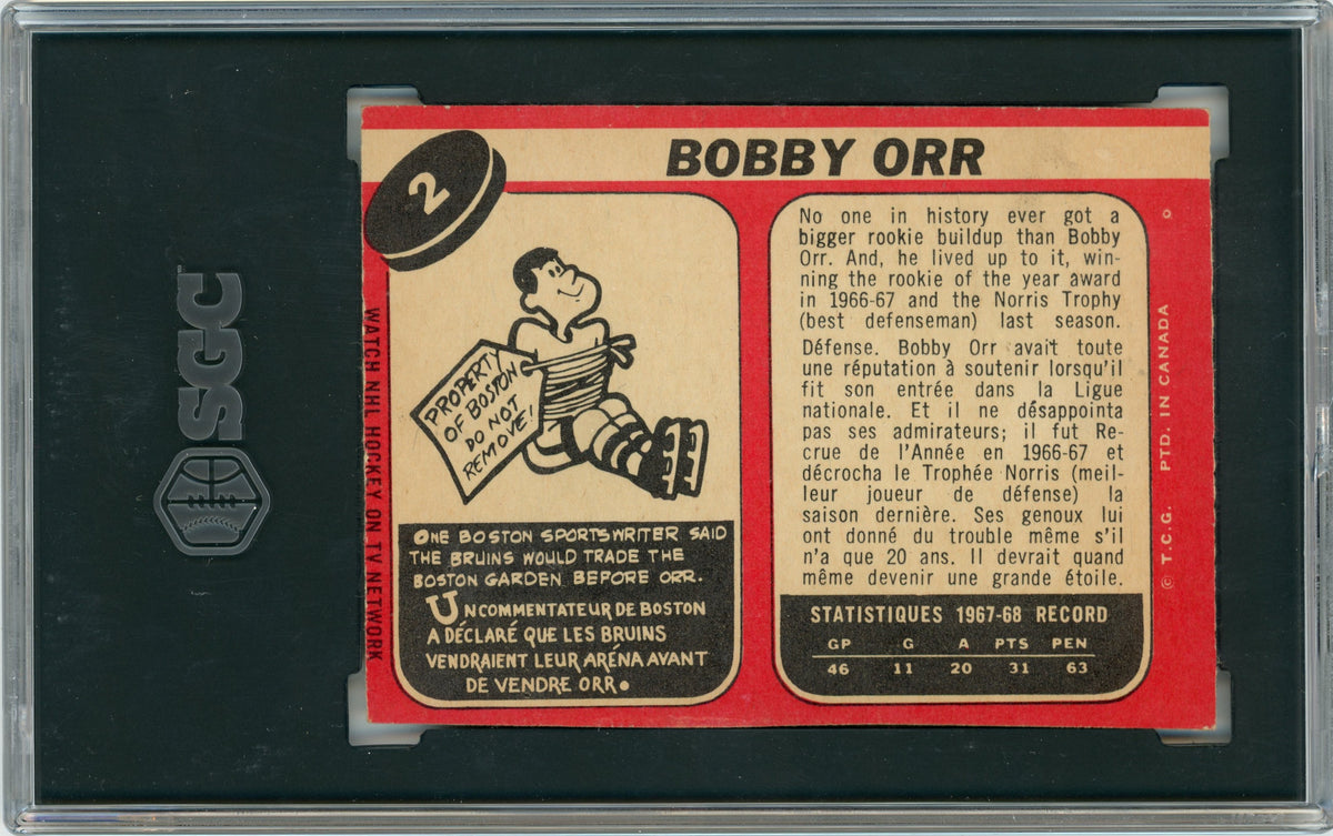 1968 O-Pee-Chee #002 Bobby Orr HOF SGC 4