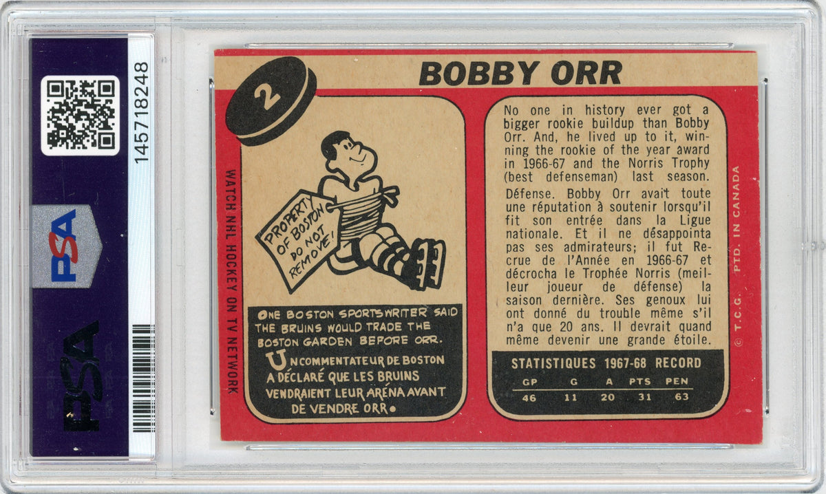 1968 O-Pee-Chee #002 Bobby Orr HOF PSA 5