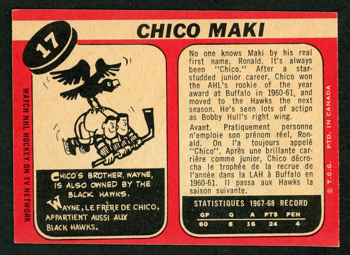1968 O-Pee-Chee #017 Chico Maki