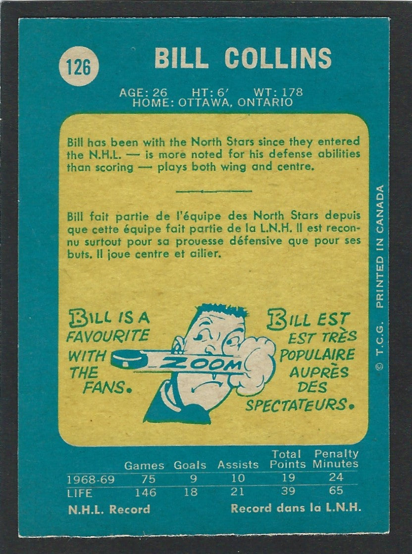 1969 O-Pee-Chee #126 Bill Collins