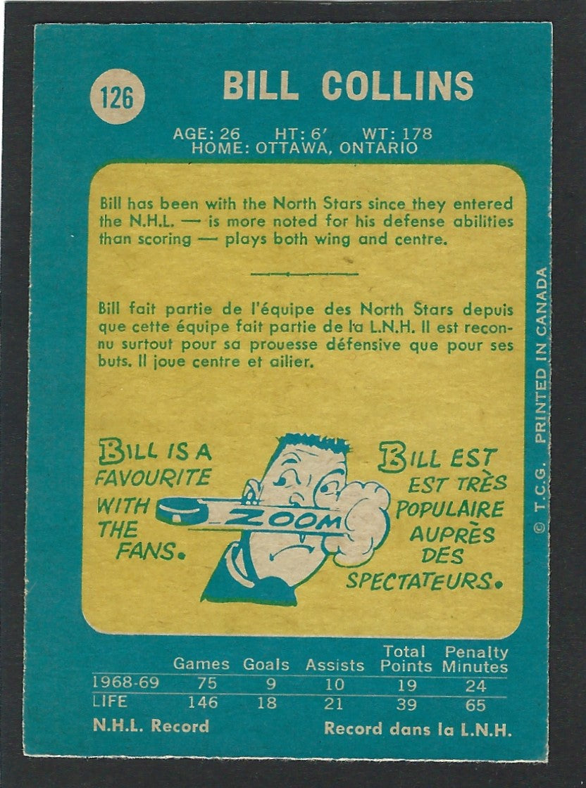1969 O-Pee-Chee #126 Bill Collins