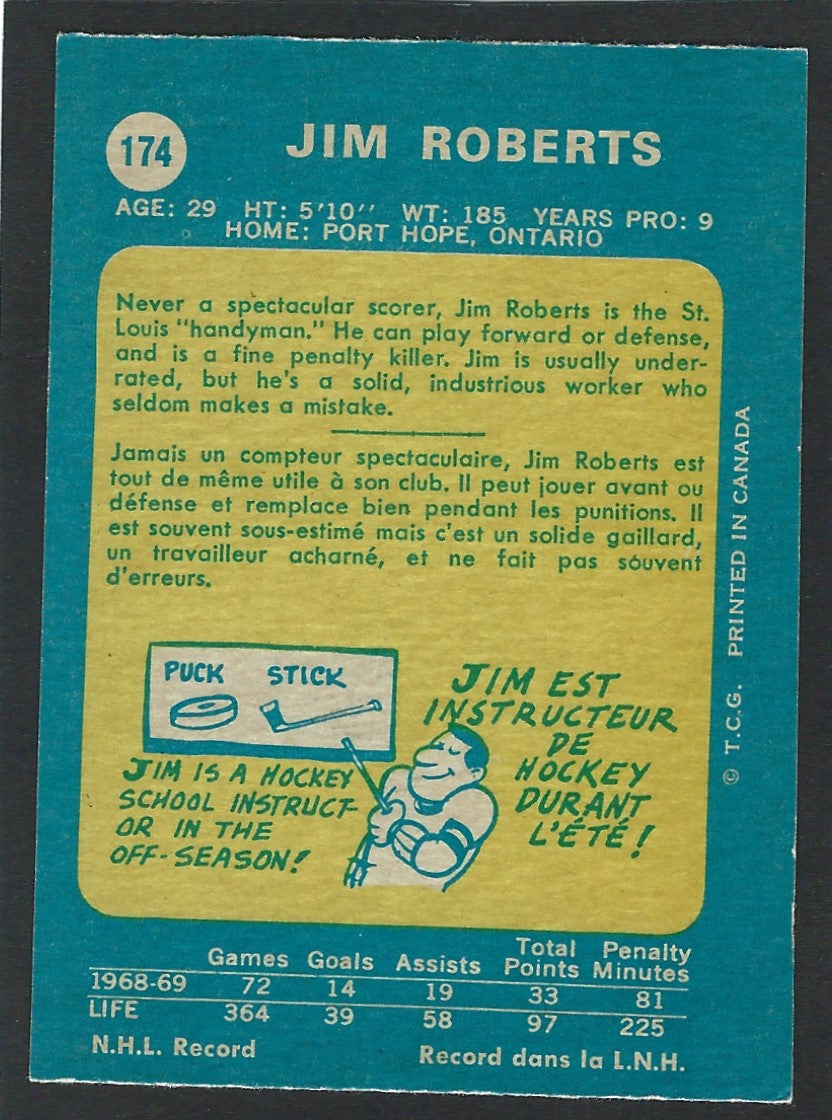 1969 O-Pee-Chee #174 Jim Roberts