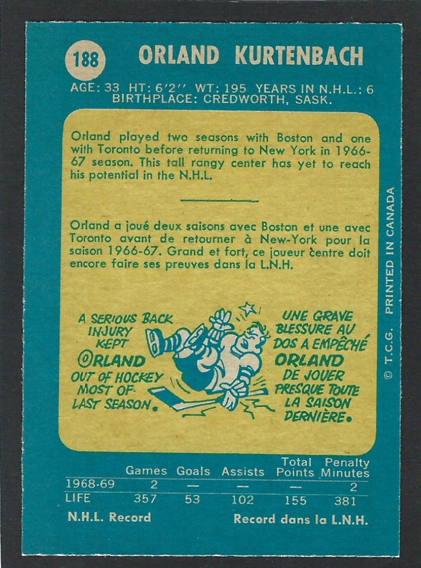 1969 O-Pee-Chee #188 Orland Kurtenbach