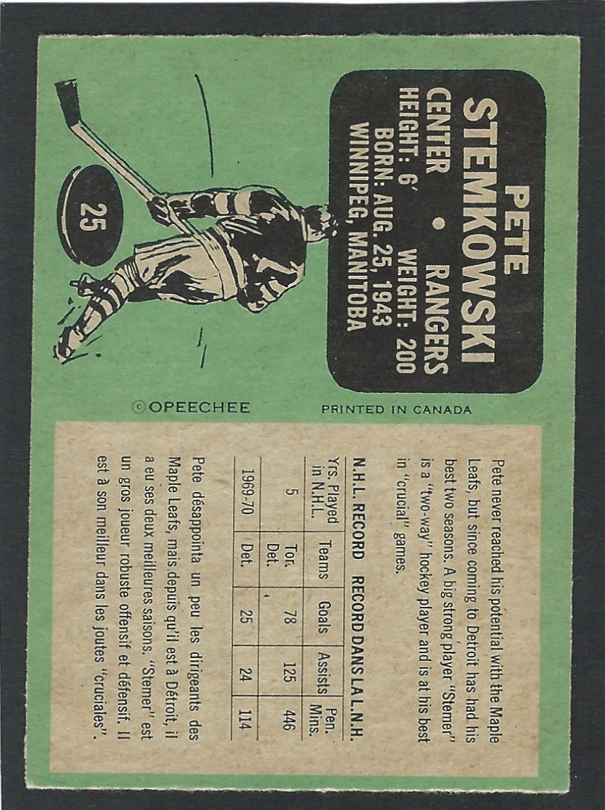 1970 O-Pee-Chee #025 Pete Stemkowski
