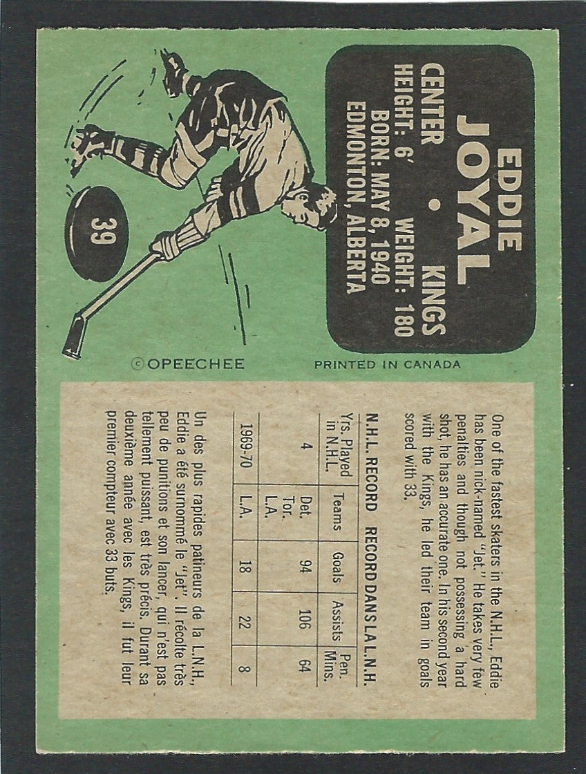 1970 O-Pee-Chee #039 Eddie Joyal
