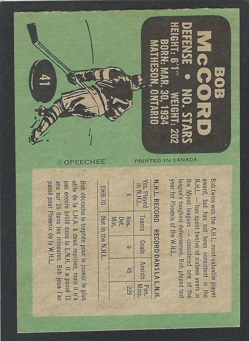 1970 O-Pee-Chee #041 Bob McCord