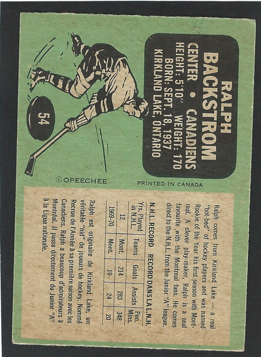 1970 O-Pee-Chee #054 Ralph Backstrom