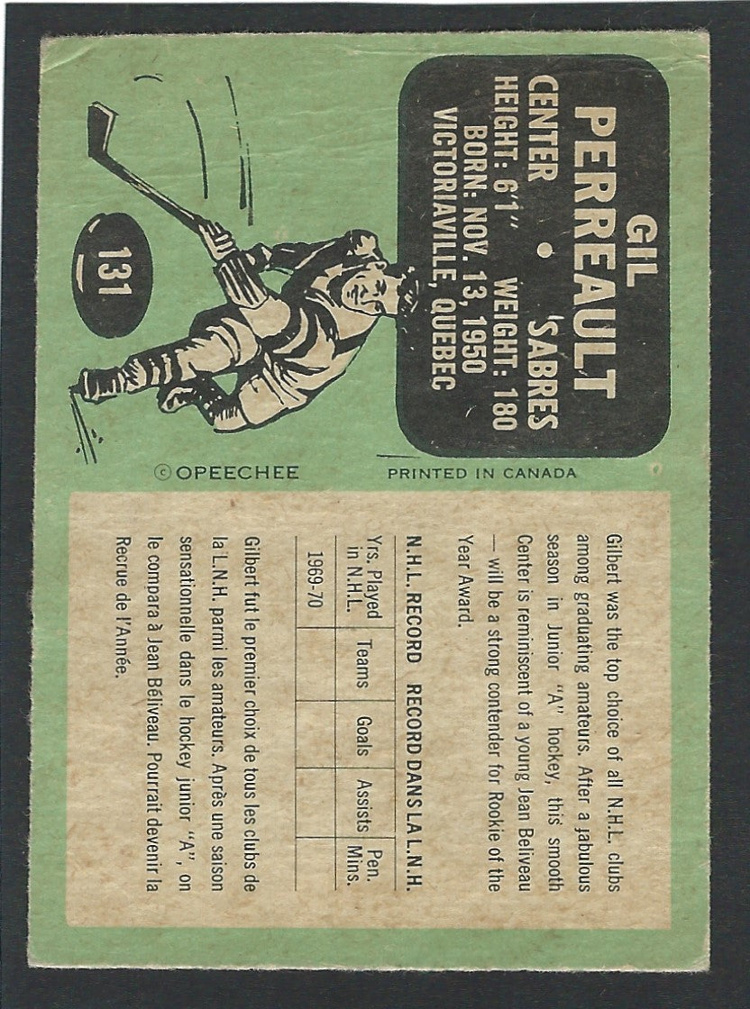 1970 O-Pee-Chee #131 Gilbert Perreault RC HOF