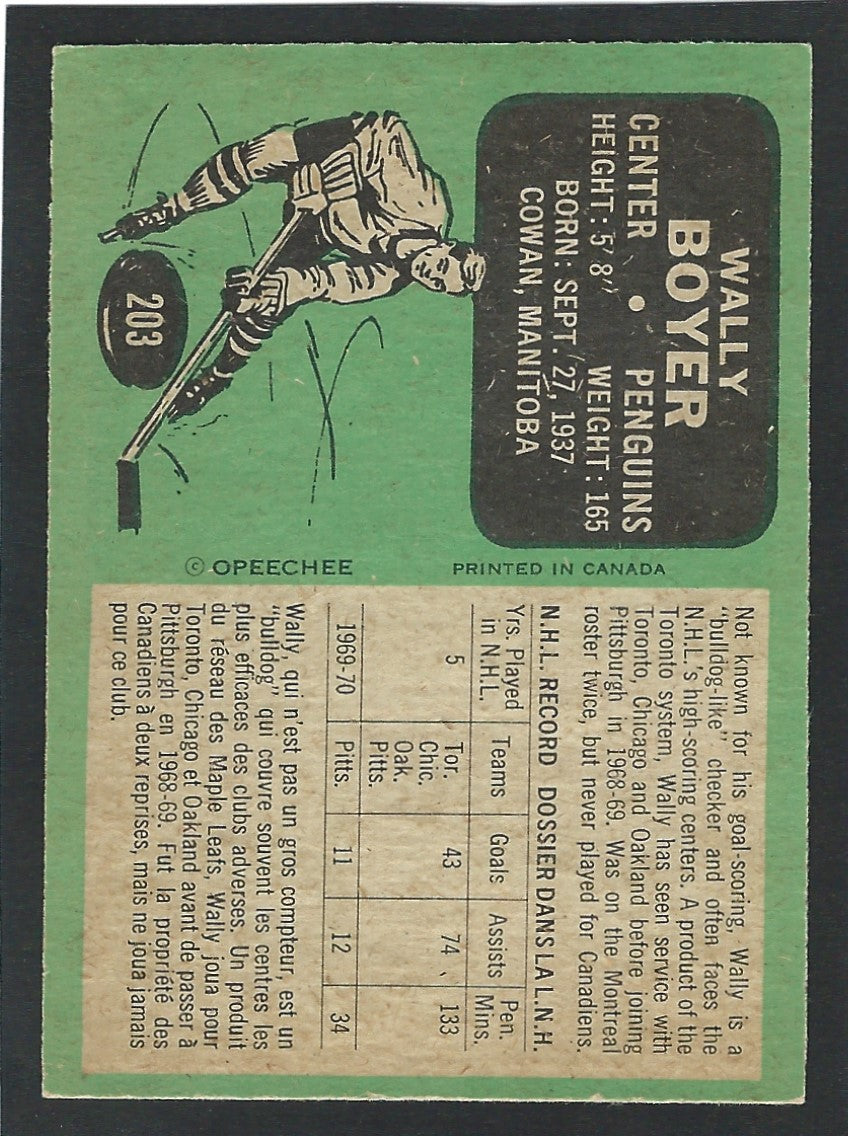 1970 O-Pee-Chee #203 Wally Boyer