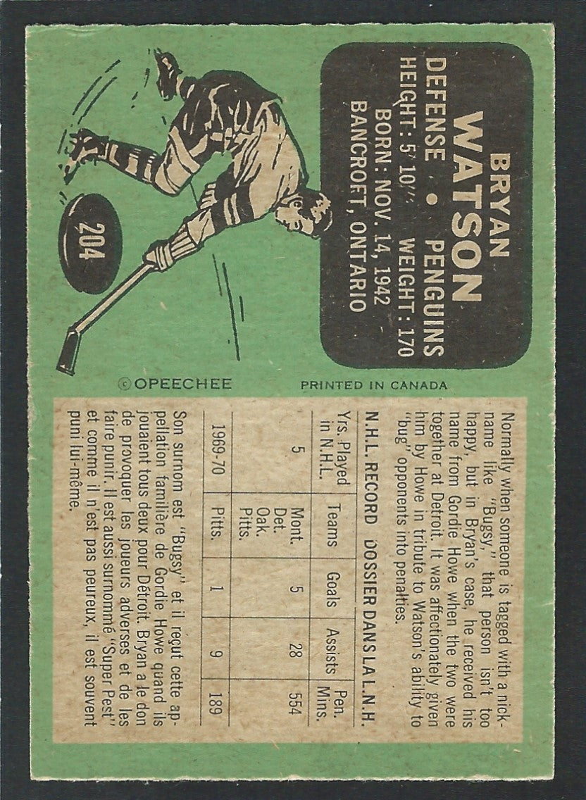 1970 O-Pee-Chee #204 Bryan Watson