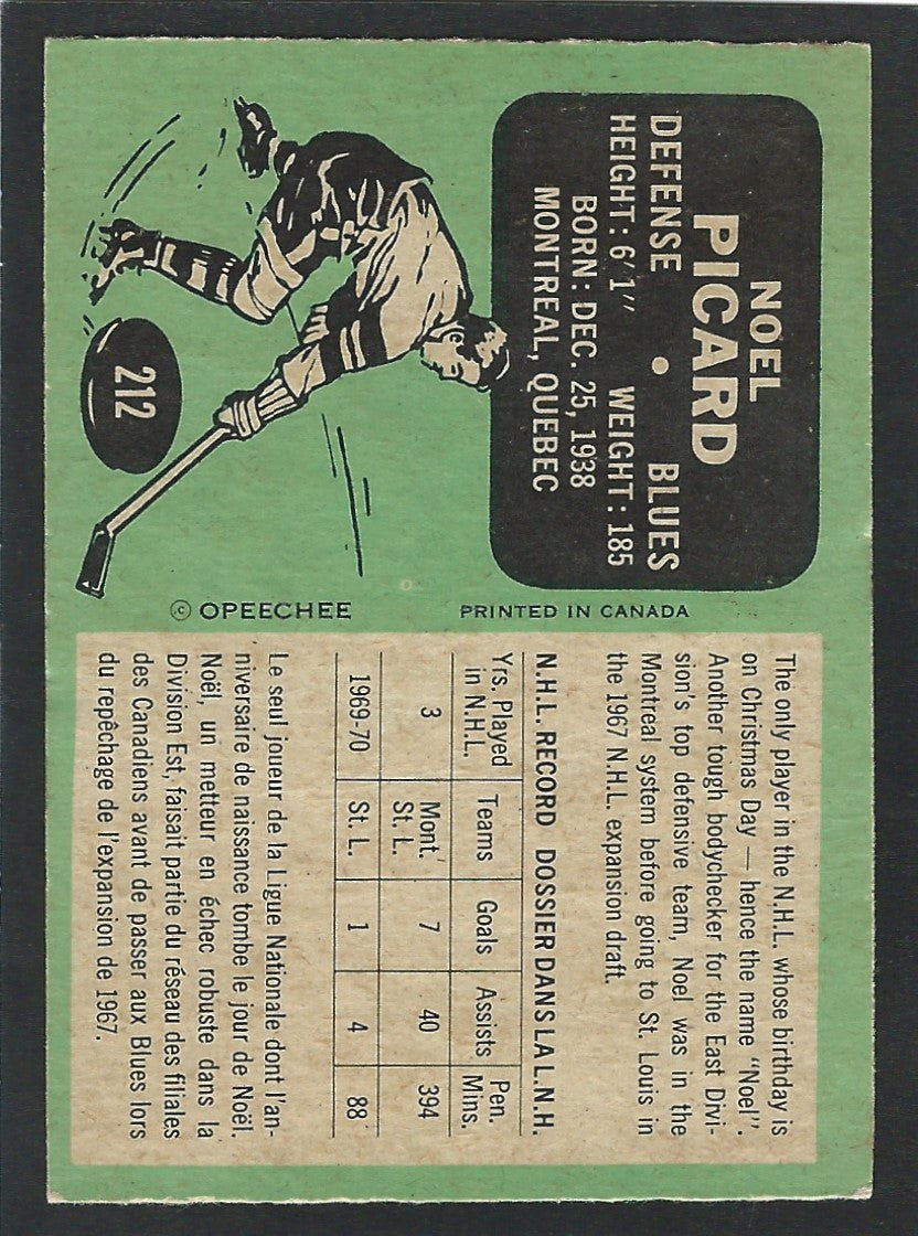 1970 O-Pee-Chee #212 Noel Picard