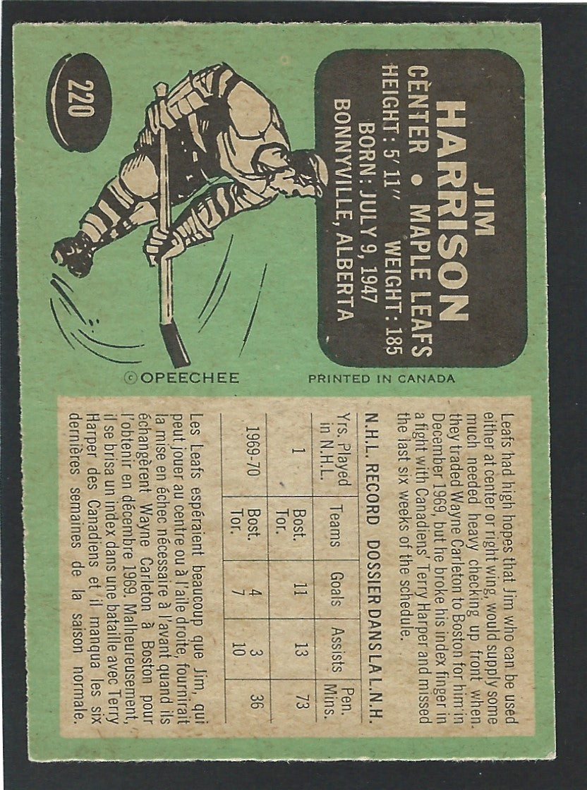 1970 O-Pee-Chee #220 Jim Harrison