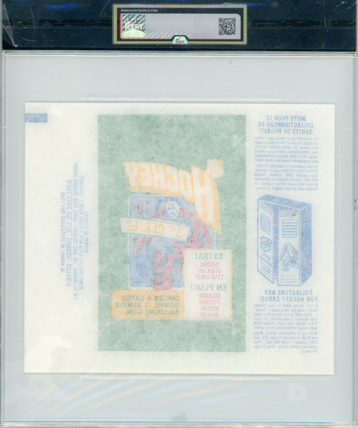 1972 O-Pee-Chee #NNO Wrapper Series 3 iCert 6.5