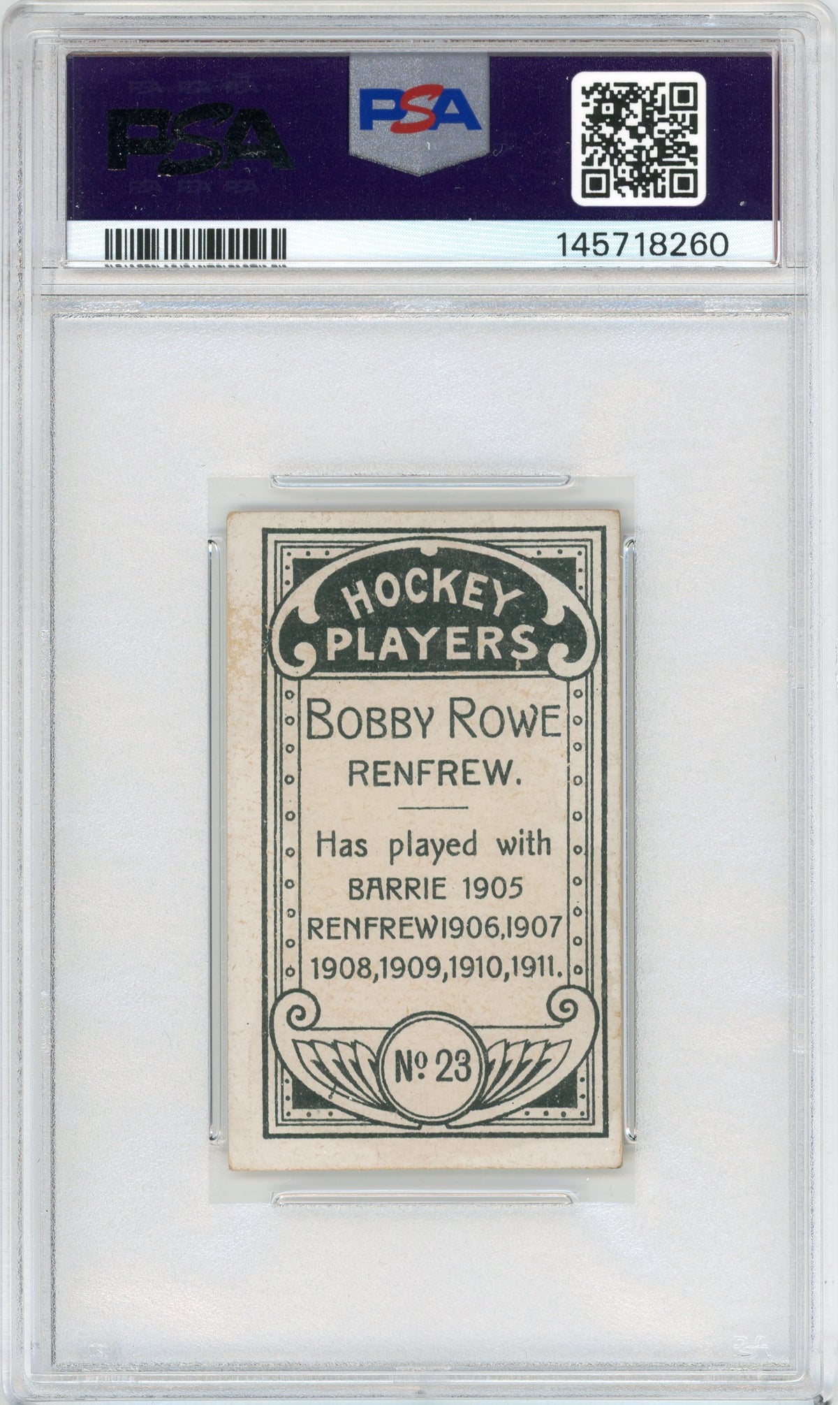 1911 C55 #23 Bobby Rowe RC PSA 4