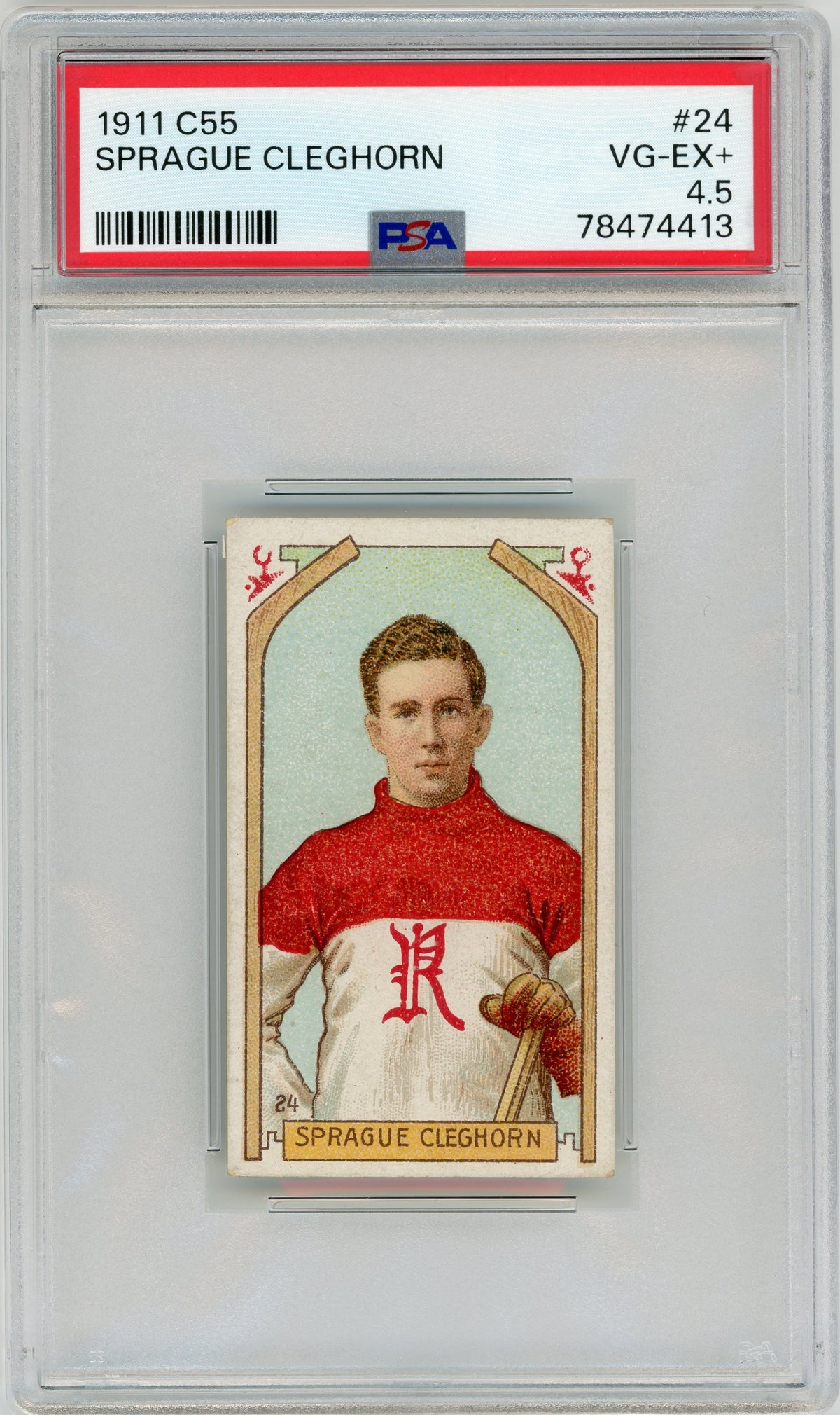 1911 C55 #24 Sprague Cleghorn RC HOF PSA 4.5