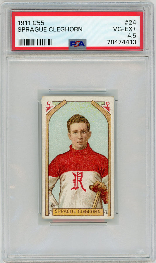1911 C55 #24 Sprague Cleghorn RC HOF PSA 4.5