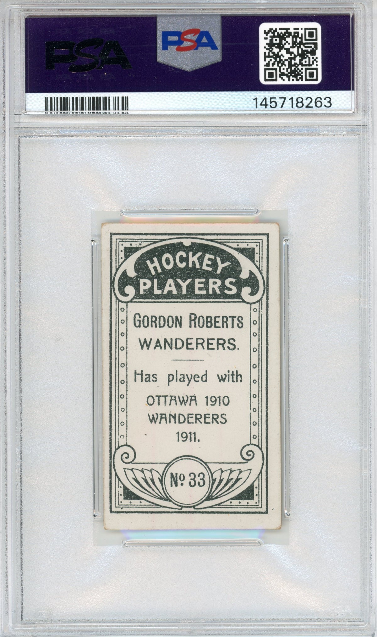 1911 C55 #33 Gordie Roberts HOF PSA 2.5