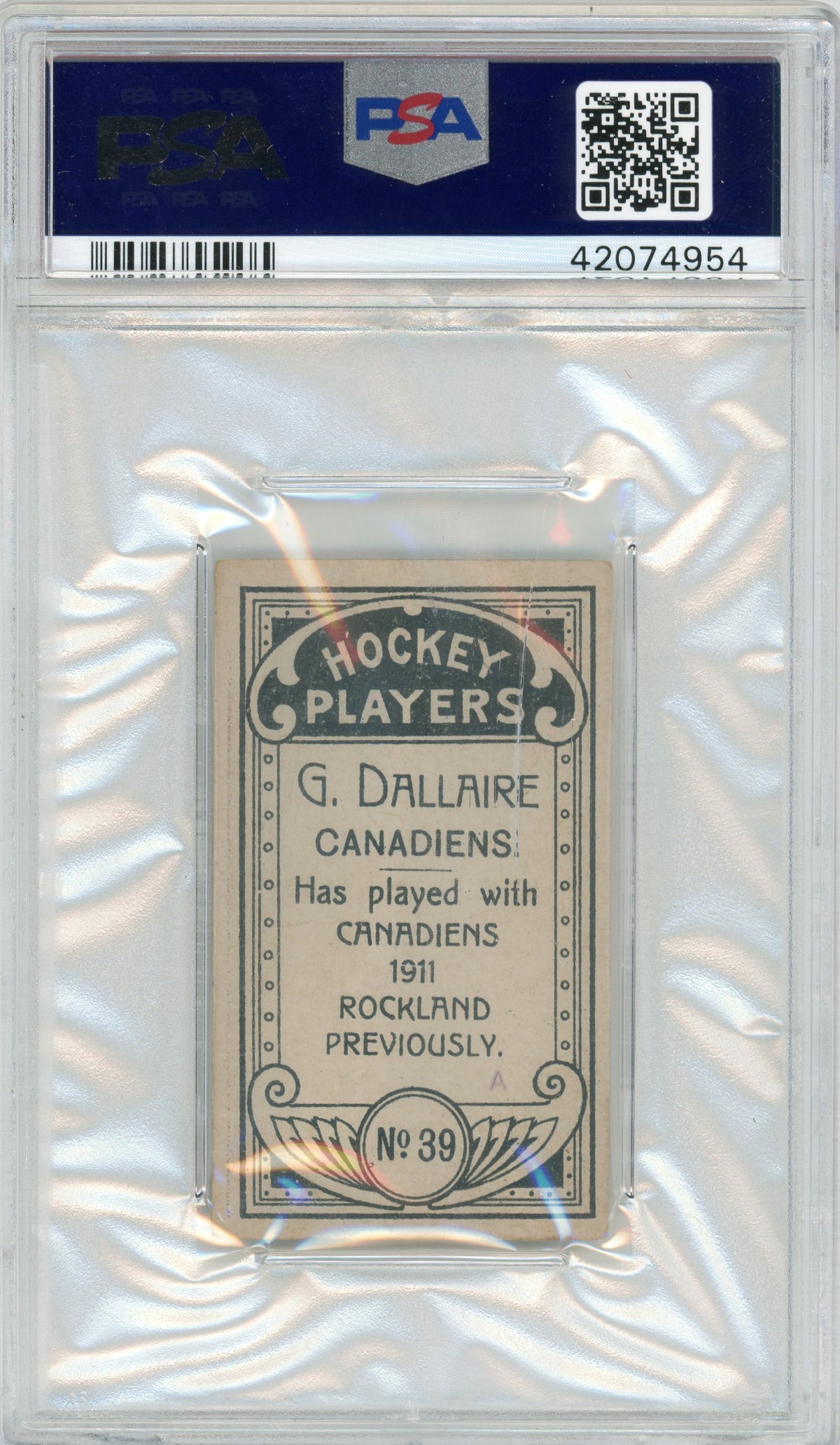 1911 C55 #39 Henri Dallaire RC PSA 4.5