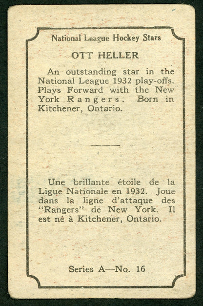 1933 V304A O-Pee-Chee #16 Ott Heller