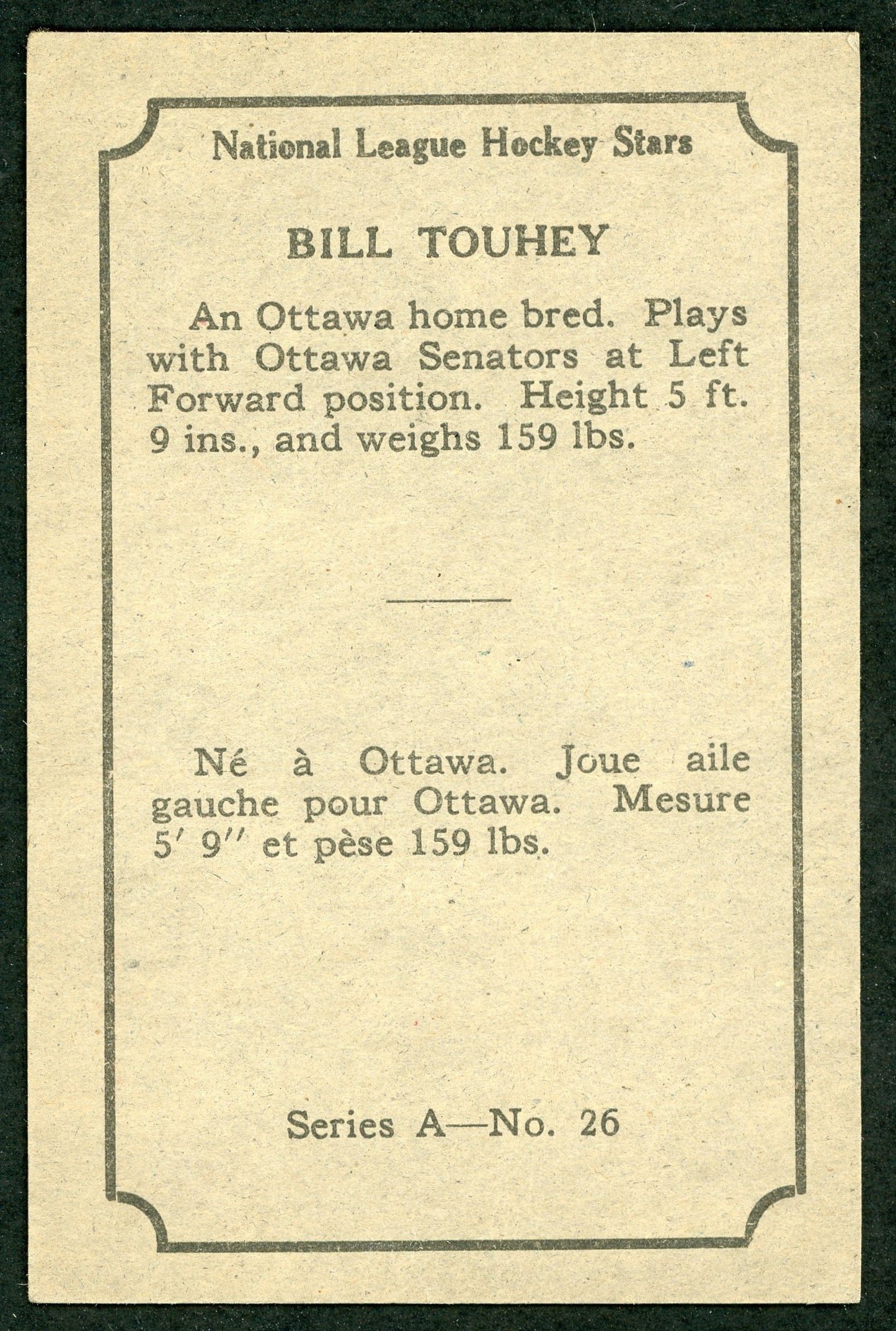 1933 V304A O-Pee-Chee #26 Bill Touhey