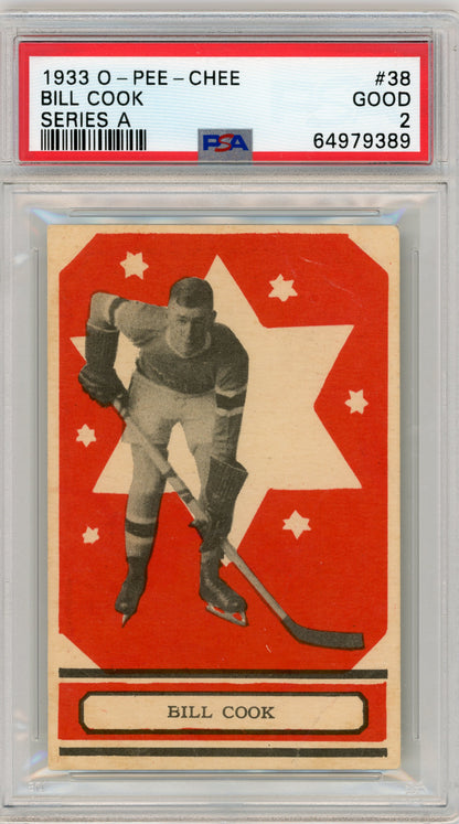 1933 V304A O-Pee-Chee #38 Bill Cook HOF PSA 2
