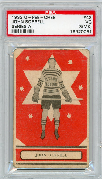 1933 V304A O-Pee-Chee #42 John Sorrell PSA 3(MK)