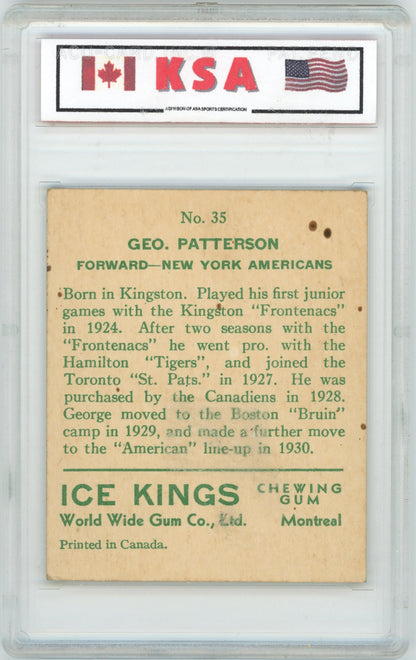 1933 V357 World Wide Gum Ice Kings #35 George Patterson KSA 5