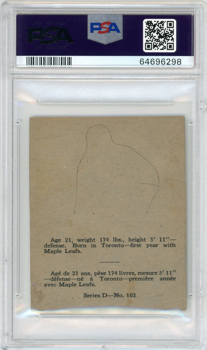 1936 V304D O-Pee-Chee #103 Jimmy Fowler PSA 4