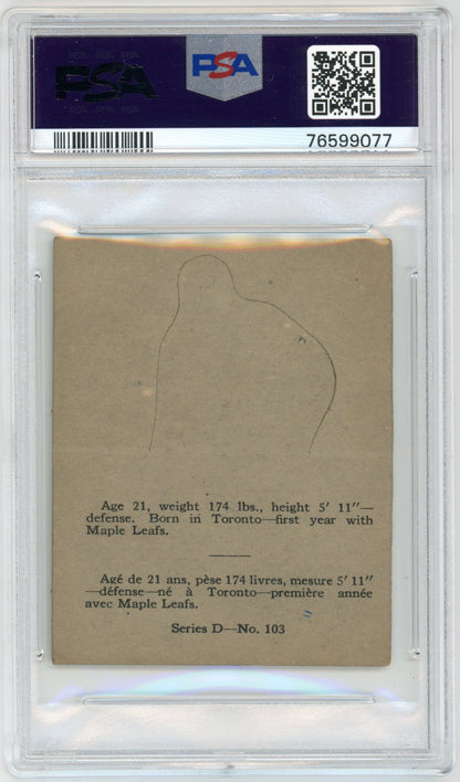 1936 V304D O-Pee-Chee #103 Jimmy Fowler PSA 2