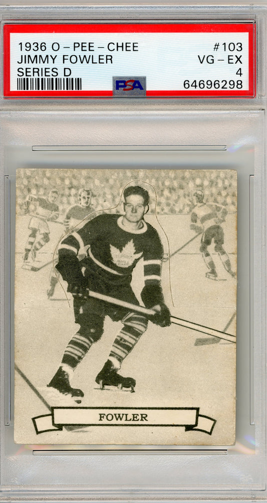 1936 V304D O-Pee-Chee #103 Jimmy Fowler PSA 4