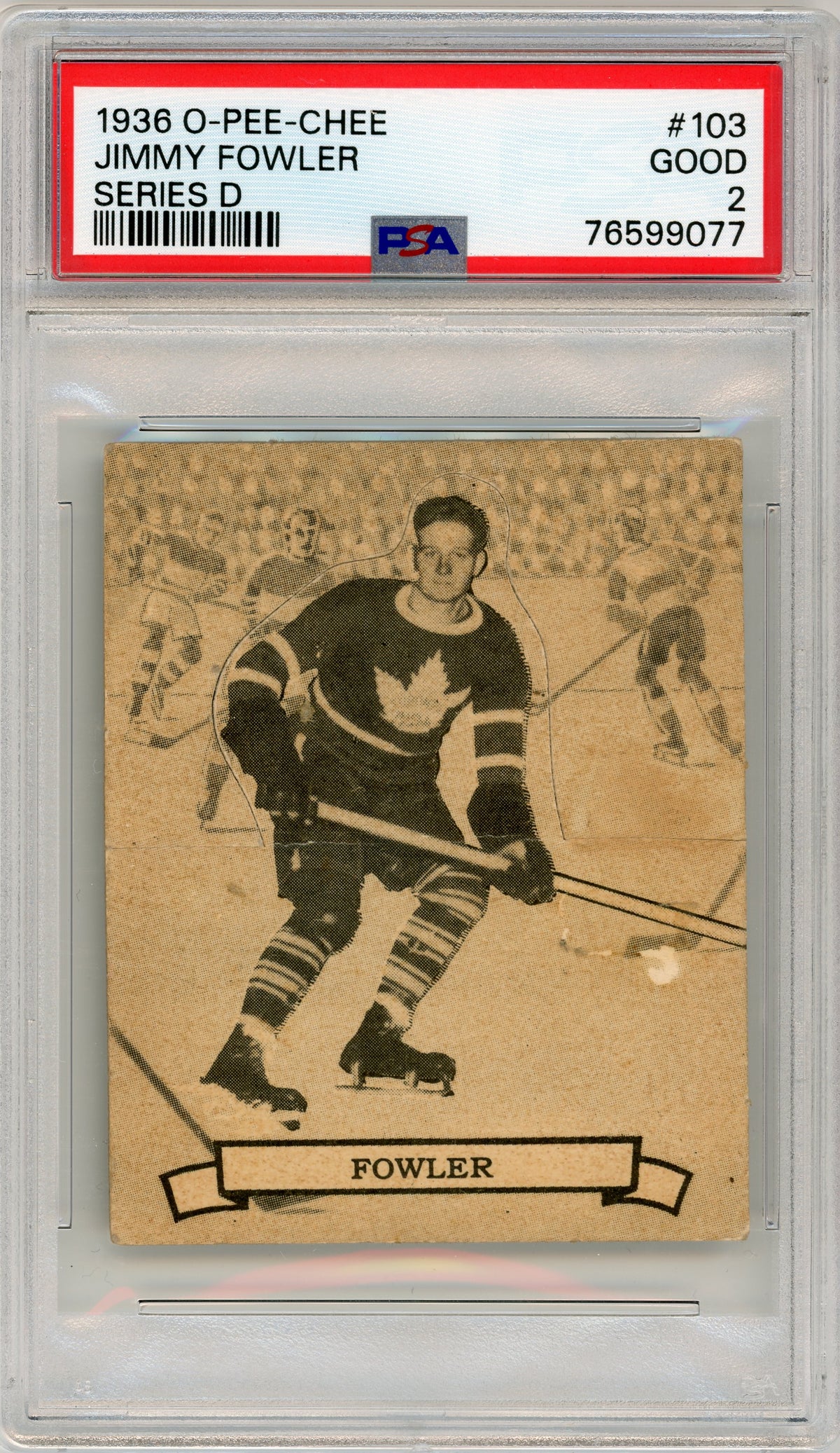 1936 V304D O-Pee-Chee #103 Jimmy Fowler PSA 2