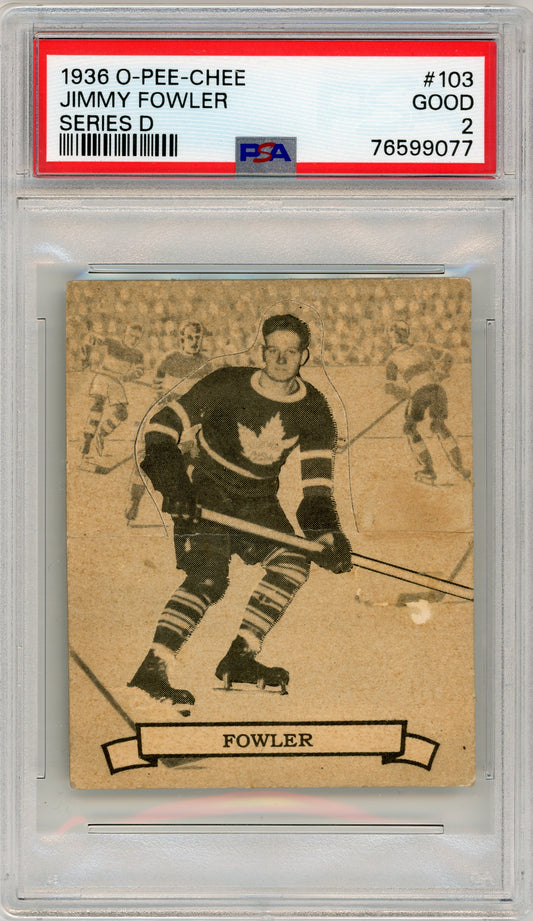 1936 V304D O-Pee-Chee #103 Jimmy Fowler PSA 2