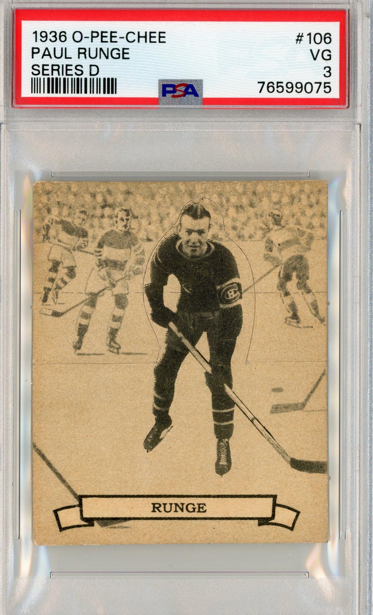 1936 V304D O-Pee-Chee #106 Paul Runge PSA 3