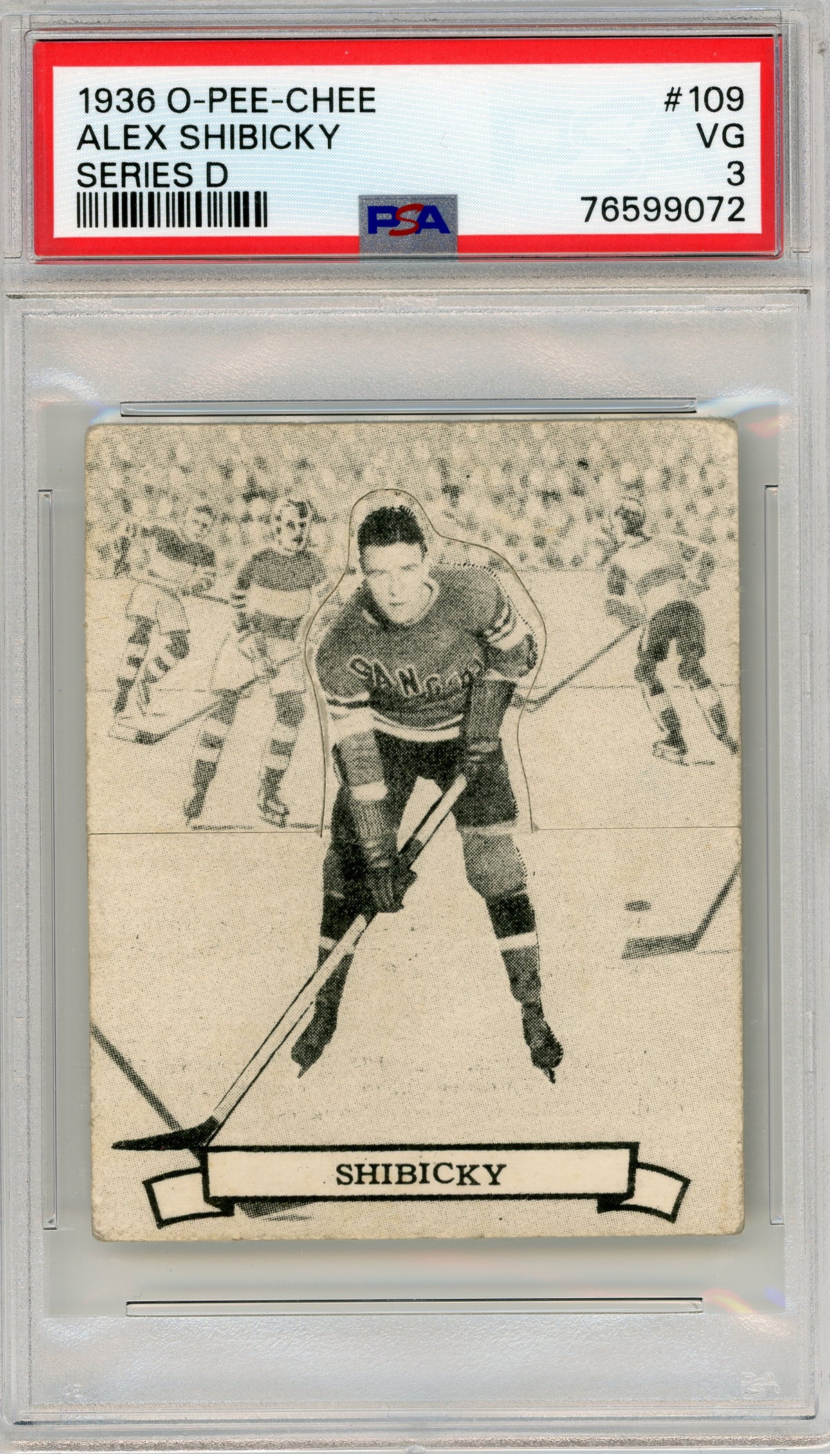 1936 V304D O-Pee-Chee #109 Alex Shibicky RC PSA 3