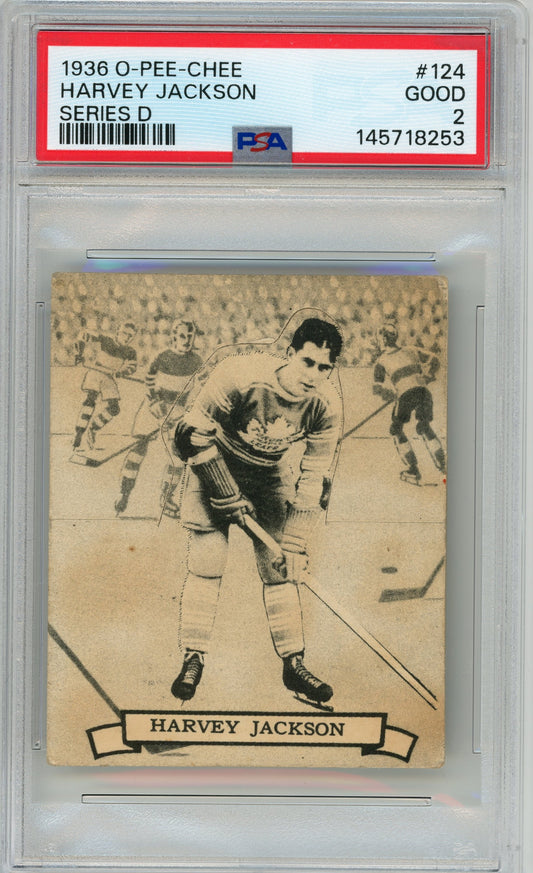 1936 V304D O-Pee-Chee #124 Harvey "Busher" Jackson PSA 2