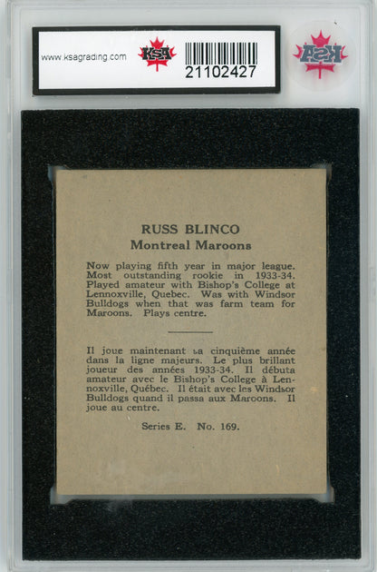 1937 O-Pee-Chee #169 Russ Blinco KSA 7.5