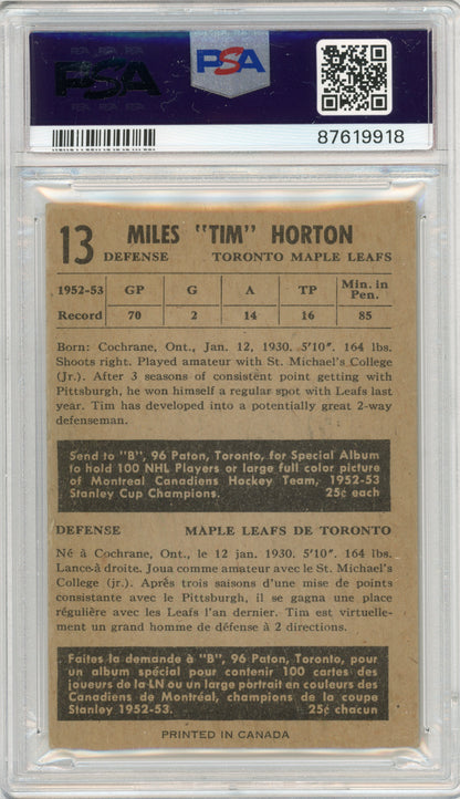 1953 Parkhurst #13 Tim Horton HOF PSA 3.5