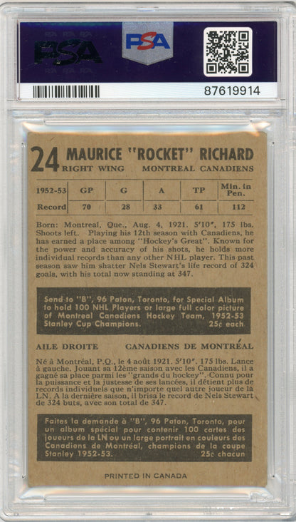 1953 Parkhurst #24 Maurice Richard HOF PSA 3